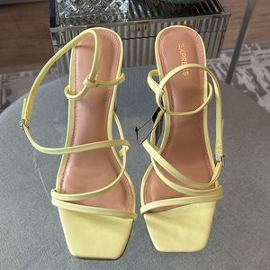 Express Strappy Sandal Heels - Yellow Size 10